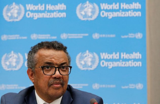 Diretor-geral da OMS, Tedros Adhanom Ghebreyesus, fala em coletiva de imprensa.