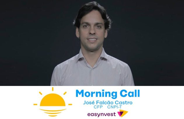 Homem sorridente olhando para a câmera. Abaixo, banner com "Morning Call", "José Falcão Castro" e "easyinvest".