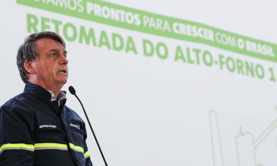 Presidente Jair Bolsonaro discursa em Ipatinga (Foto: Marcos Correa/PR)