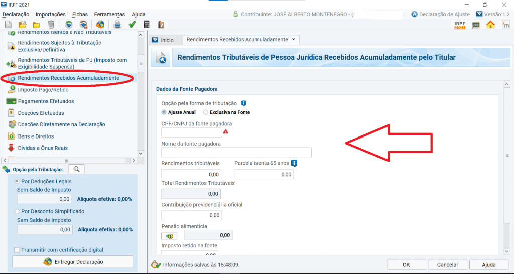 IR: acumulado