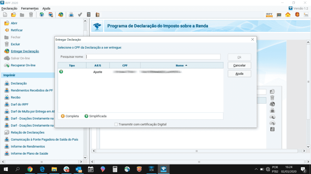 IR: enviar