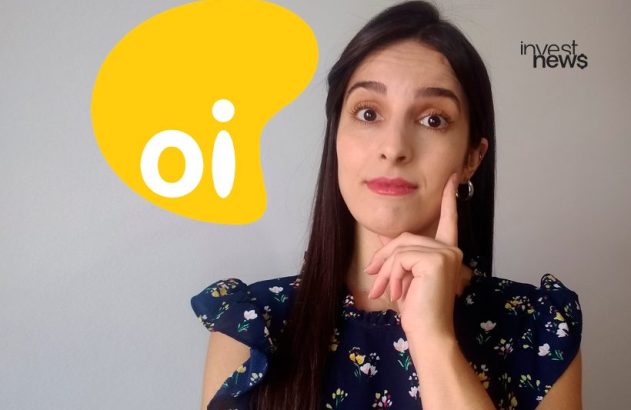 Mulher com expressão pensativa e mão no queixo. Ao lado, logo da Oi. No canto, logo Invest News.