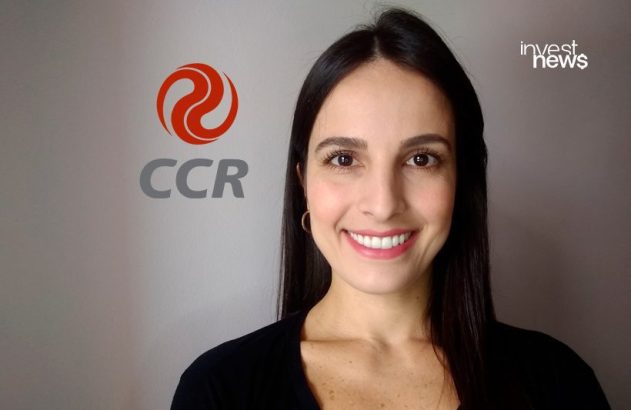 Mulher sorrindo para a câmera, com logos da CCR e Invest News.