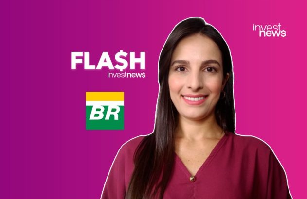 Apresentadora sorridente com logo FLASH investnews e logo BR.