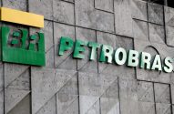 Logo da empresa de petróleo, Petrobras, no Rio de Janeiro