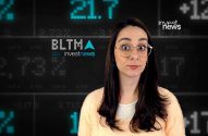 Mulher com óculos e olhos arregalados em estúdio de notícias financeiras, com números e o logo InvestNews ao fundo.