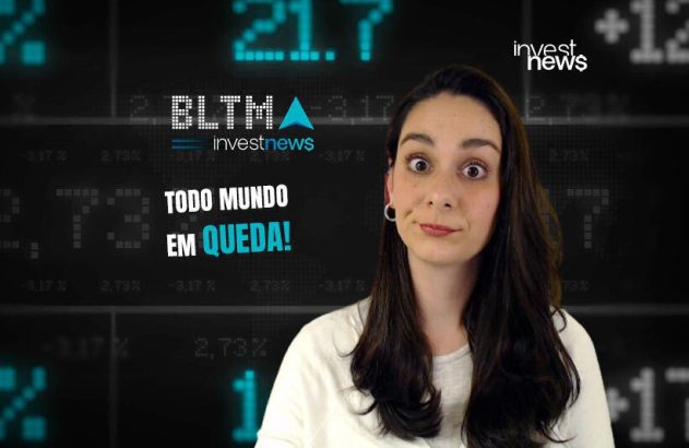 Mulher reage a dados financeiros na tela com o alerta: "TODO MUNDO EM QUEDA!".