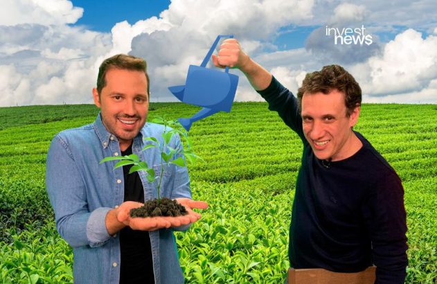 dony de nuccio e samy dana regando uma planta