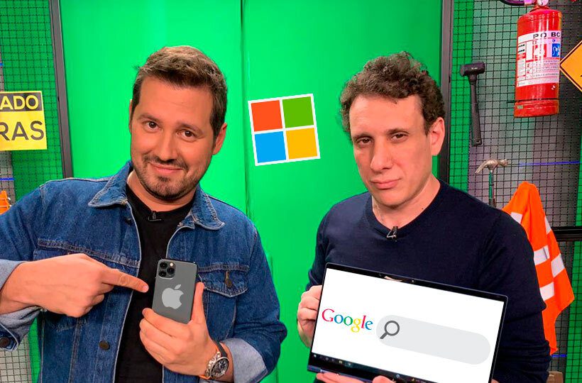 dony e samy com logotipos da apple, microsoft e google