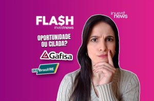 Mulher pensativa questiona "Oportunidade ou Cilada?" ao lado de logos Gafisa e IRB Brasil RE em fundo roxo/rosa.