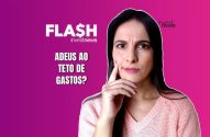 Mulher com expressão de dúvida, ao lado do texto "ADEUS AO TETO DE GASTOS?" da Investnews.