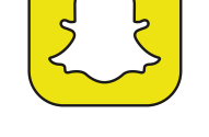 Logotipo do Snapchat: um fantasma branco em quadrado amarelo com borda preta, sobre fundo verde. Abaixo, a palavra 'Snapchat'.