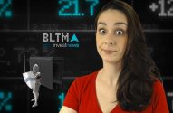 Mulher com olhos arregalados; cavaleiro defende carteira em tela financeira 'BLTMA investnews'.