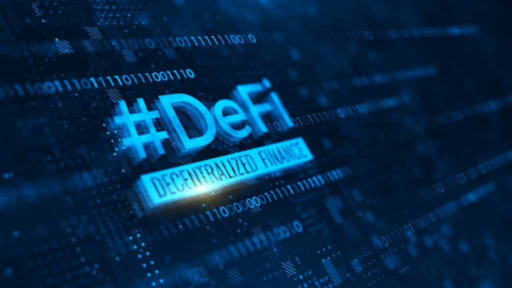 Ilustração de DeFi, das finanças descentralizadas