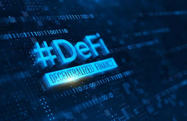 Ilustração de DeFi, das finanças descentralizadas