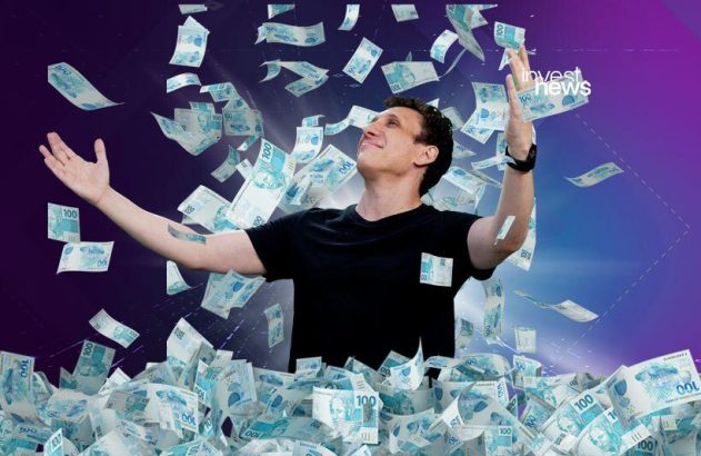 Samy Dana com muito dinheiro no alto