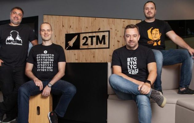 Reinaldo Rabelo, CEO do Mercado Bitcoin; Gustavo Chamati, co-fundador; Roberto Dagnoni, CEO Grupo 2TM e Maurício Chamati, co-fundador. Foto: Divulgação