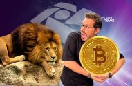 Dony De Nuccio com criptomoeda nas mãos fugindo do Leão