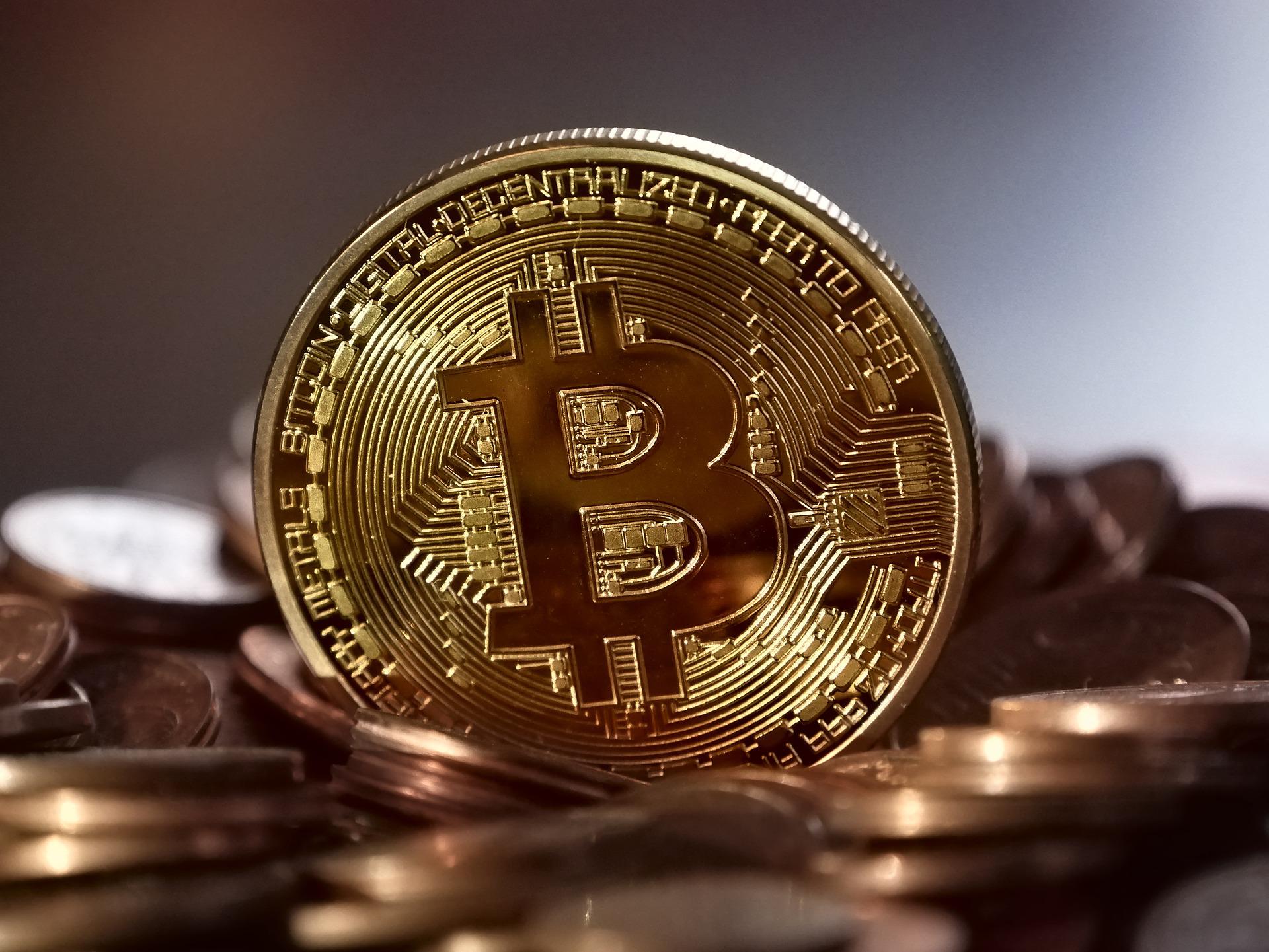 Moeda bitcoin dourada