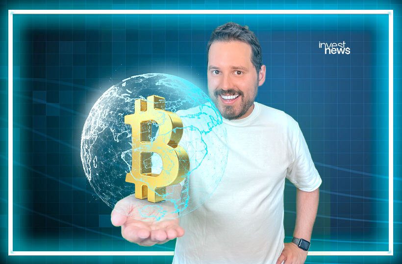 Dony De Nuccio com símbolo do bitcoin