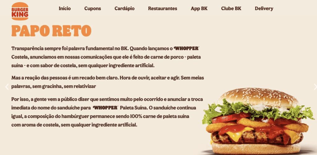 Posicionamento Burguer King
