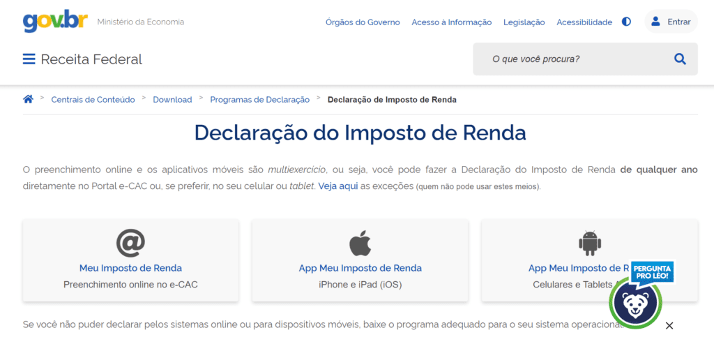 como baixar o programa do IR 2022