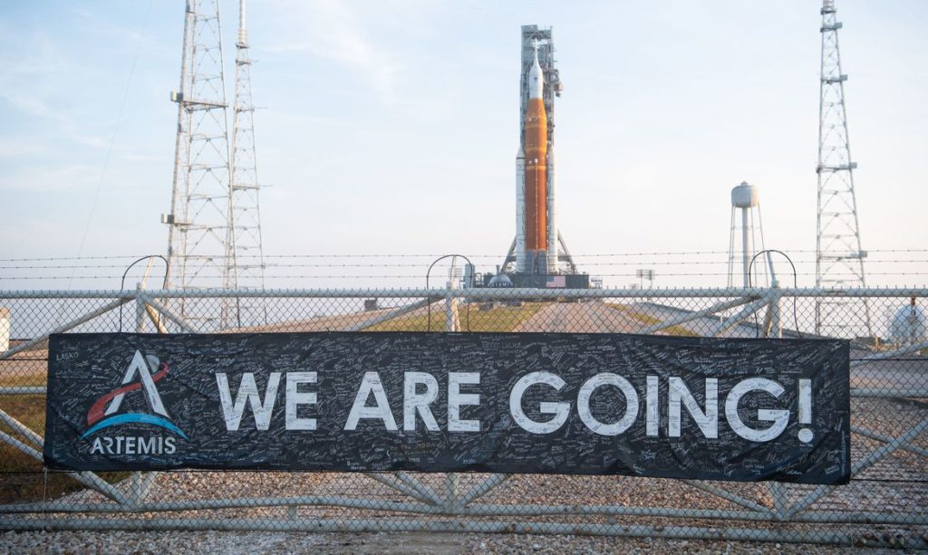 fachada da área do projeto Artemis, da nasa