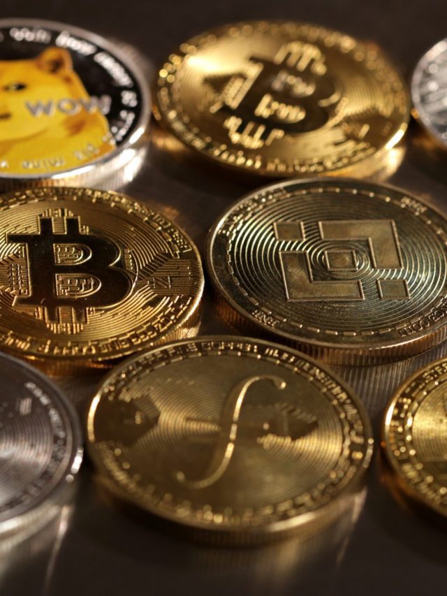 Representação ilustrativa de criptomoedas