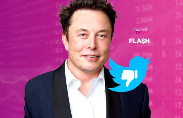 imagem de elon musk e logo do twitter