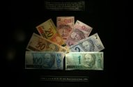 Cédulas de real em centro cultural do Rio de Janeiro
