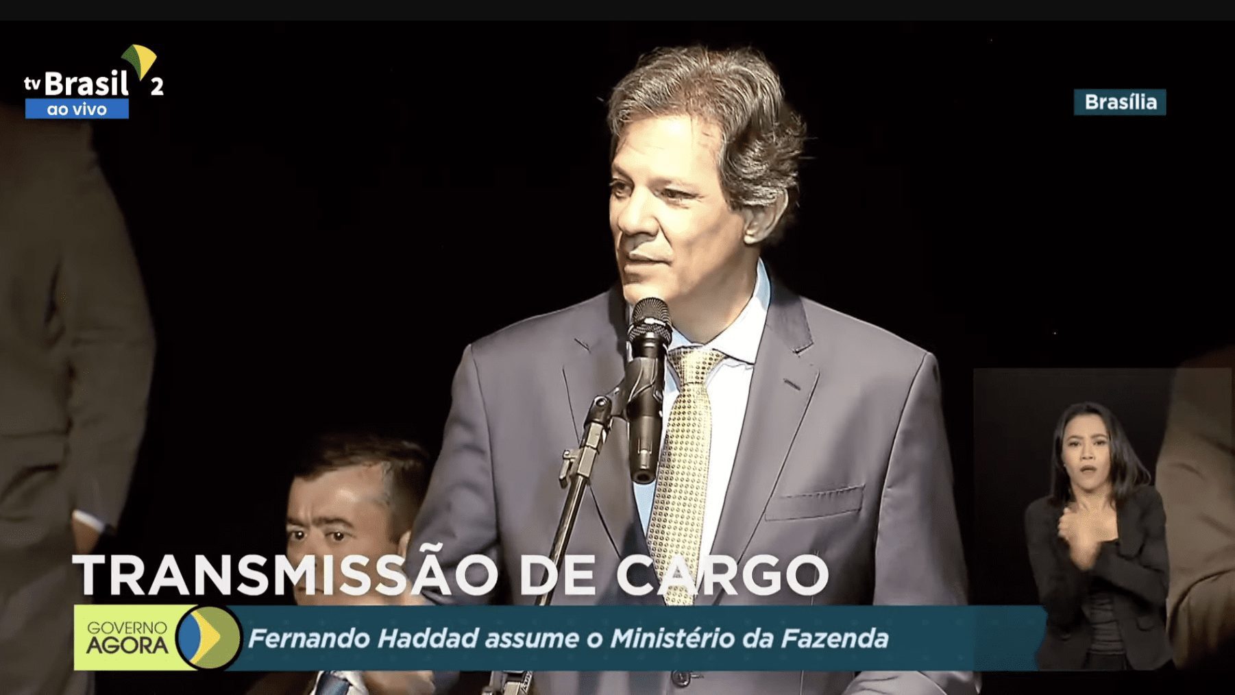 Haddad durante cerimônia de posse como ministro da Fazenda