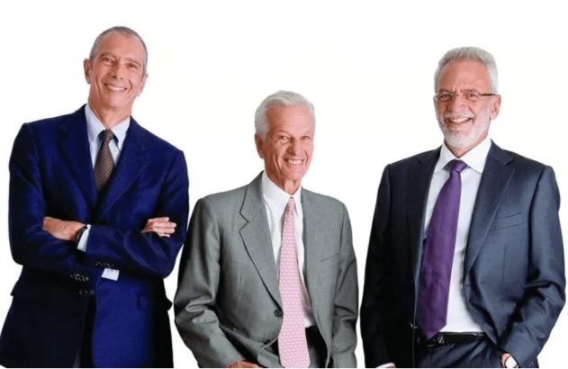 Os empresários brasileiros Carlos Alberto Sicupira, Jorge Paulo Lemann e Marcel Herrmann Telles