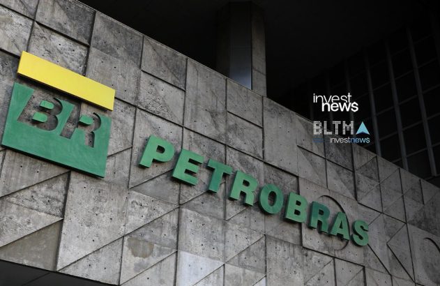 Logos da Petrobras (BR e PETROBRAS) em fachada de prédio.