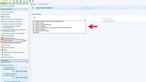 Interface de software de imposto, seção "Doações Efetuadas". Formulário para nova doação com lista de tipos de doação.