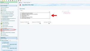 Captura de tela de interface de sistema. Seta vermelha destaca lista de sugestões de busca para campos "Cliente", "CPF", "Tipo do Cliente".