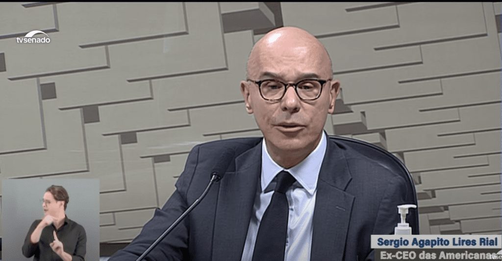Sergio Rial no senado falando sobre caso Americanas