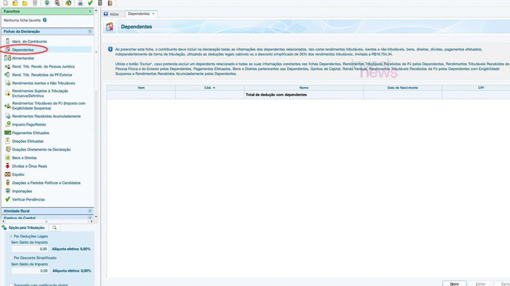 Software de gestão de projetos: tela de edição. Projeto sendo modificado, com campo de texto e menu lateral visíveis.