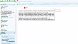 Seta vermelha aponta da 'Caixa de Entrada' (software) para o conteúdo de uma mensagem à direita.