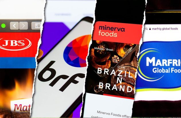 Quatro painéis: rodovia, ponte sobre rio, navio em canal e torres de energia. Representa infraestrutura.