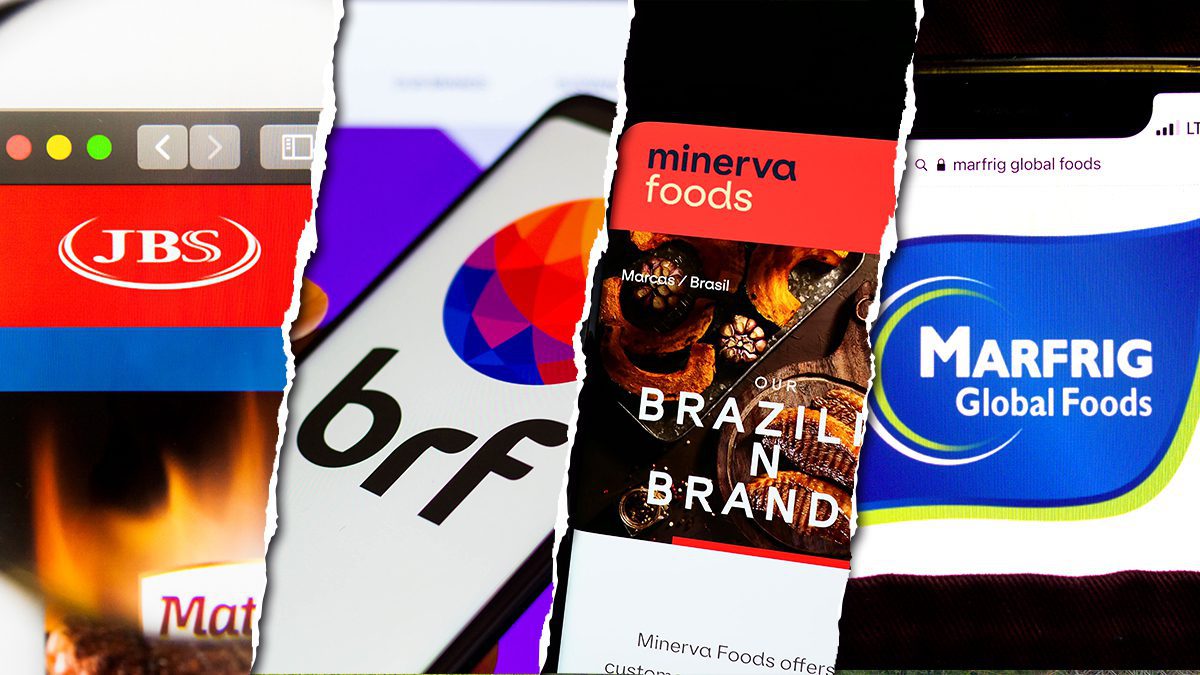 Logos de JBS, Minerva, Marfri e BRF