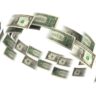cédulas de dólar girando em círculo, representando capital de giro