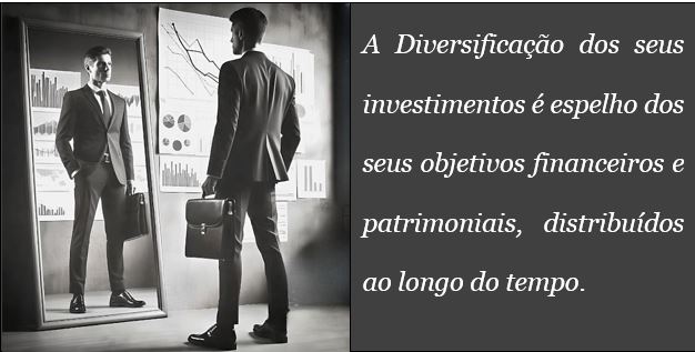 Homem de terno com maleta olha reflexo no espelho.