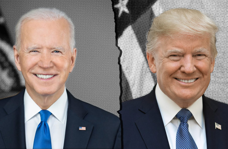 Montagem Joe Biden e Donald Trump