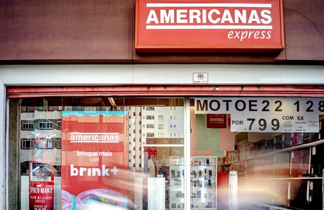 Fachada com letreiro das Lojas Americanas na região da Avenida Paulista, São Paulo (SP)