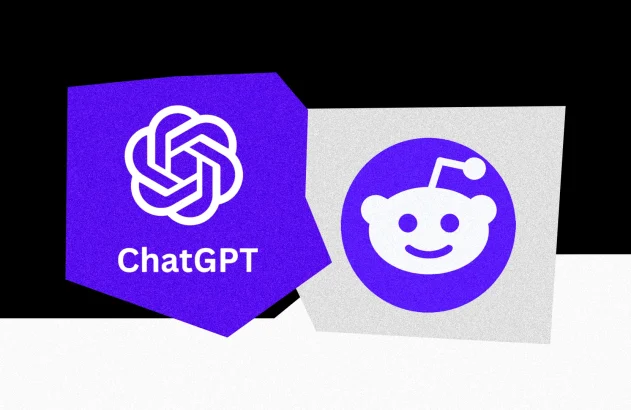 Montagem com logos do ChatGPT e do Reddit; OpenAI