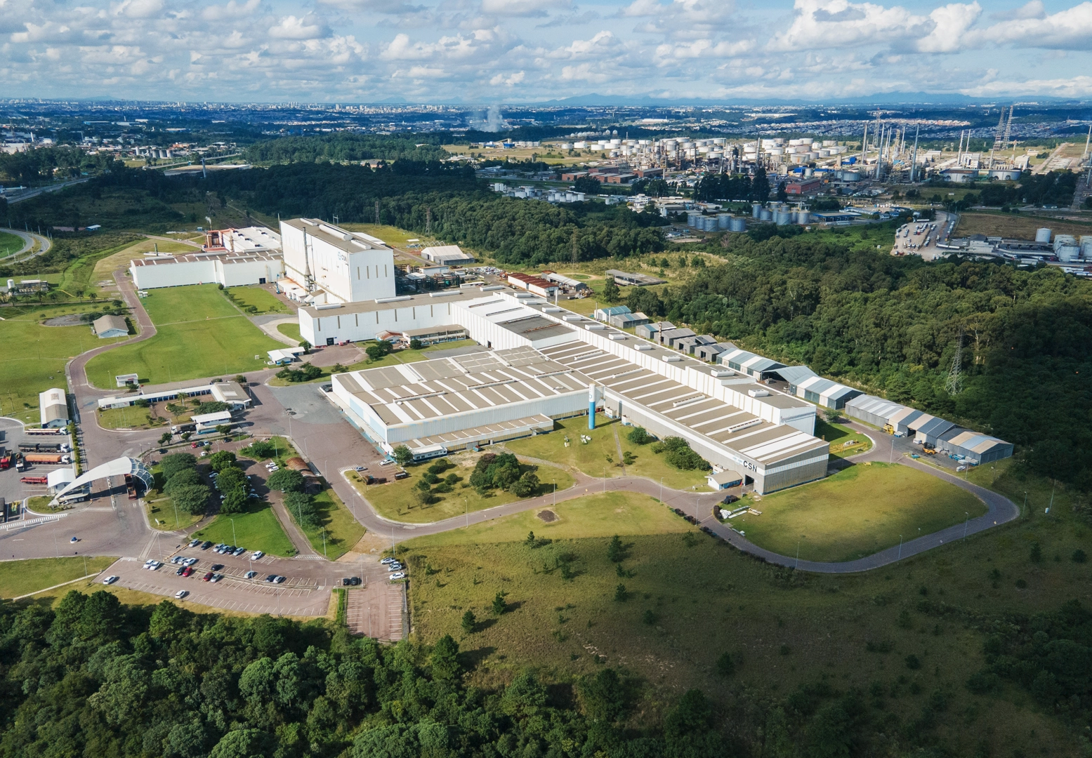 CSN, Companhia Siderúrgica Nacional na Cidade de Araucária, Paraná Brasil.