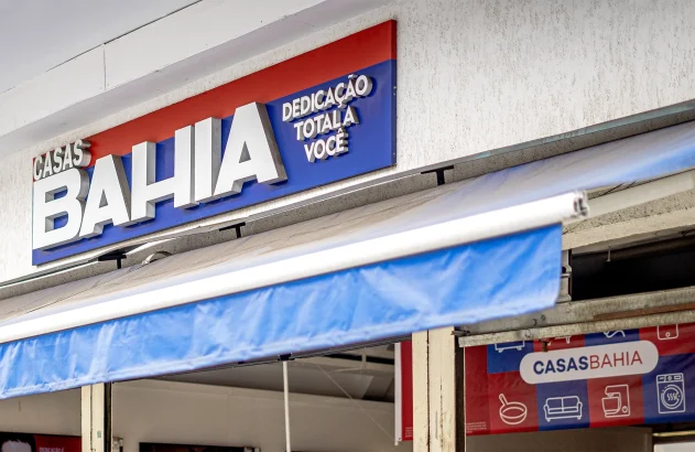 Letreiro de uma loja das Casas Bahia em São Paulo (SP)