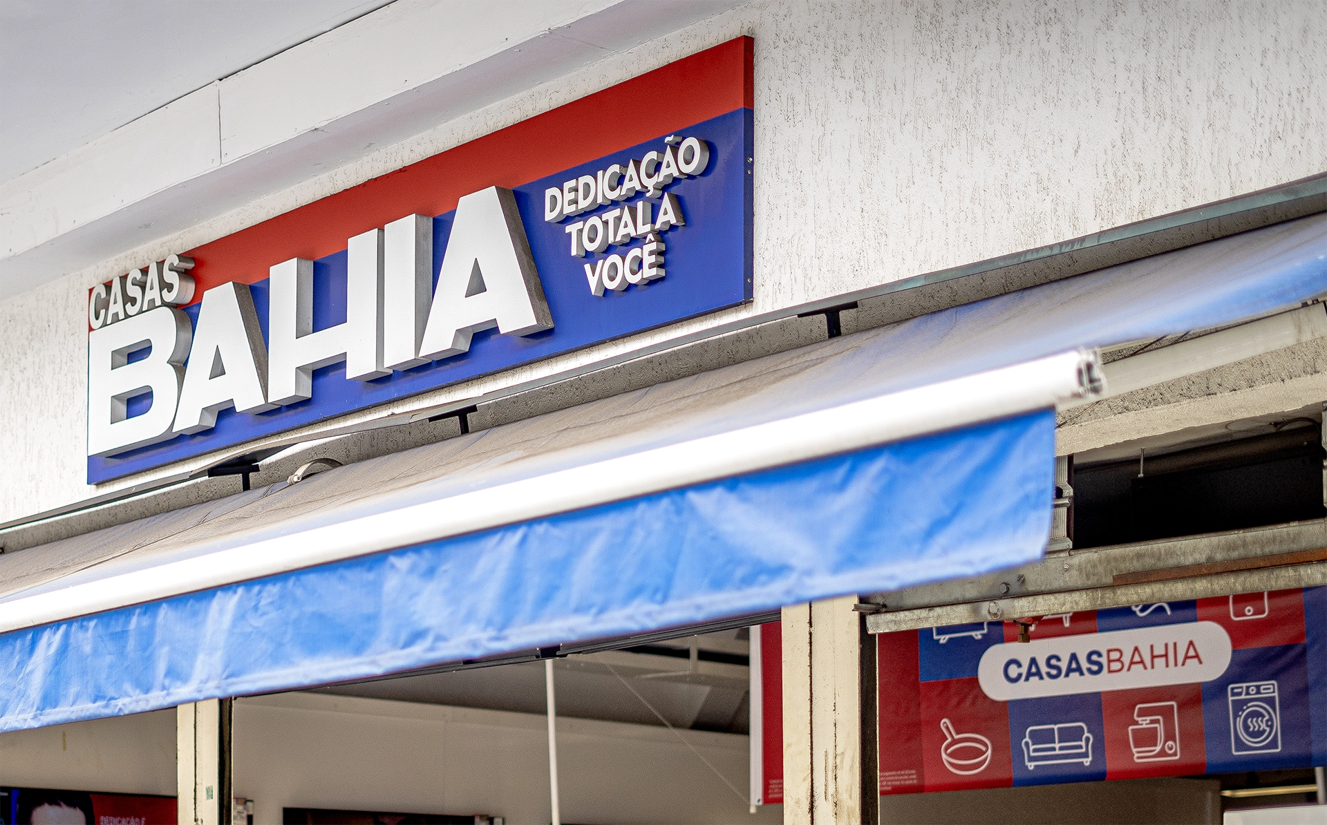 Letreiro de uma loja das Casas Bahia em São Paulo (SP)