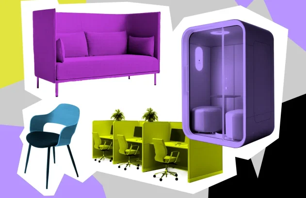 Ilustração de móveis de escritório