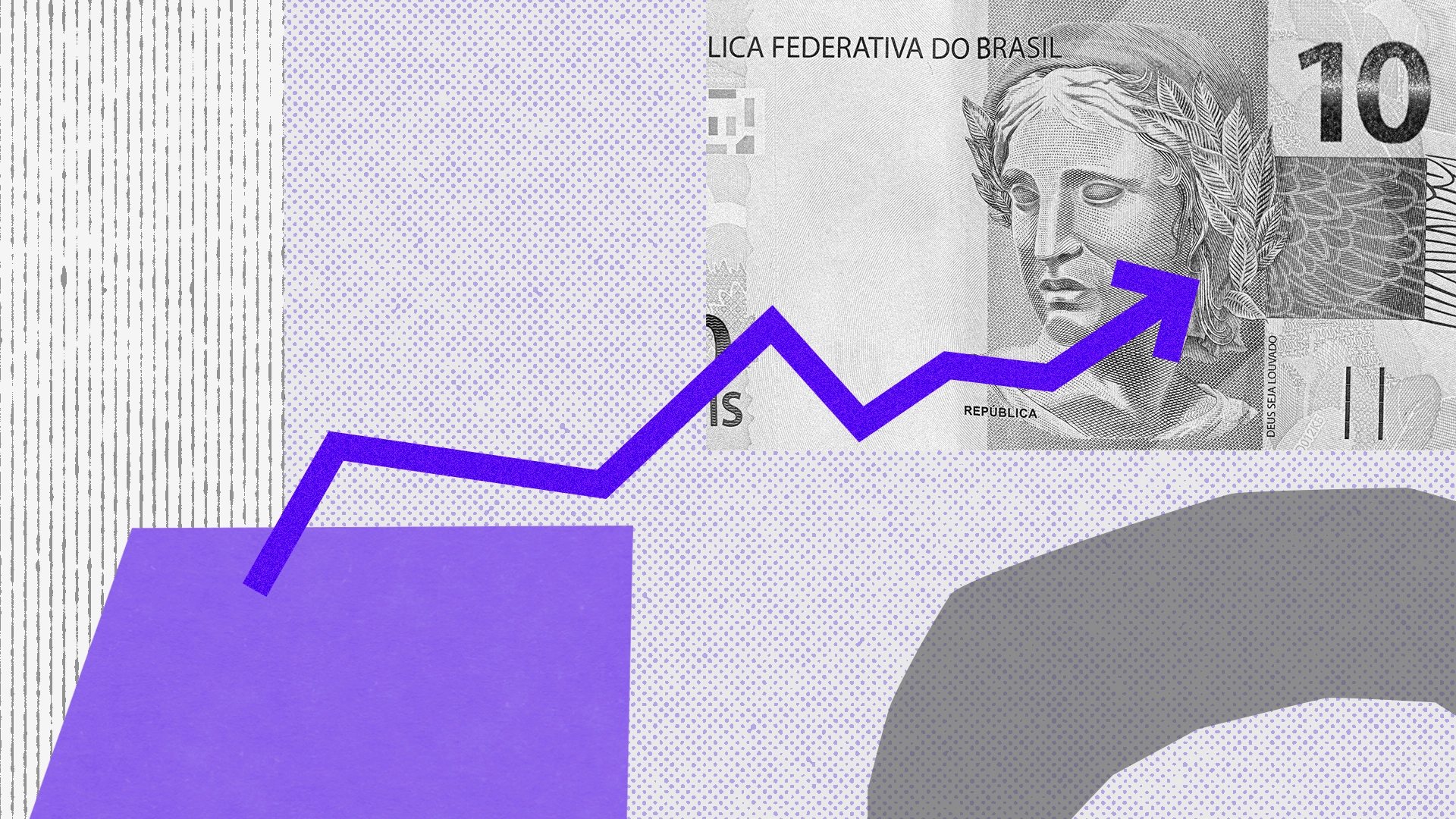 Ilustração sobre alta de inflação e projeção de mercado